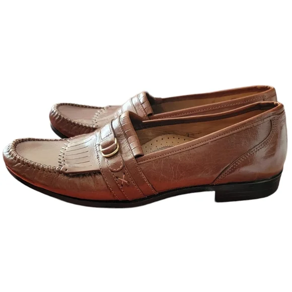 Vintage Adolfo Black Leather Loafers with Fringe Detail
Size 9 1/2 Walk London Jagger Fringe Tassel Loafer | Black | Official Site main image 4